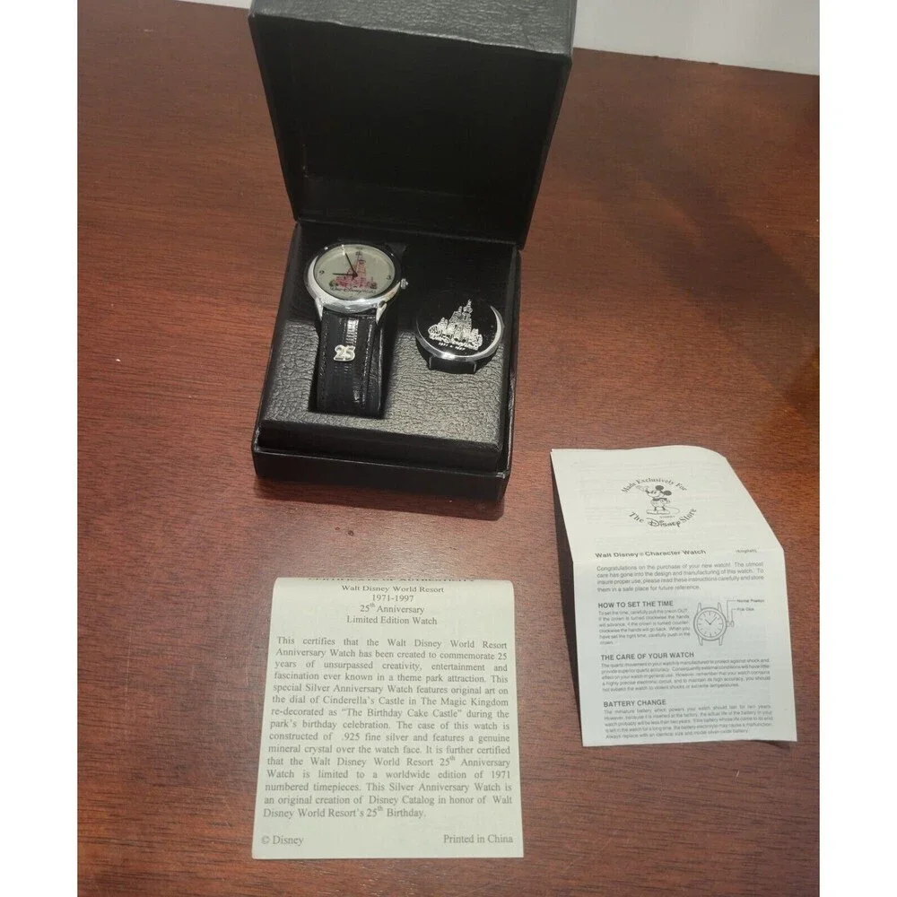 Disney Catalog Walt Disney World 25th Anniversary Birthday Cake Watch and Pin